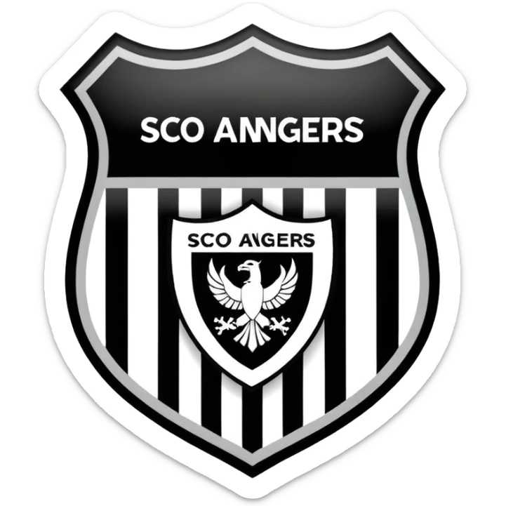 Football club SCO Angers logo, black and white striped shield with 1919 year, sports team emblem sticker