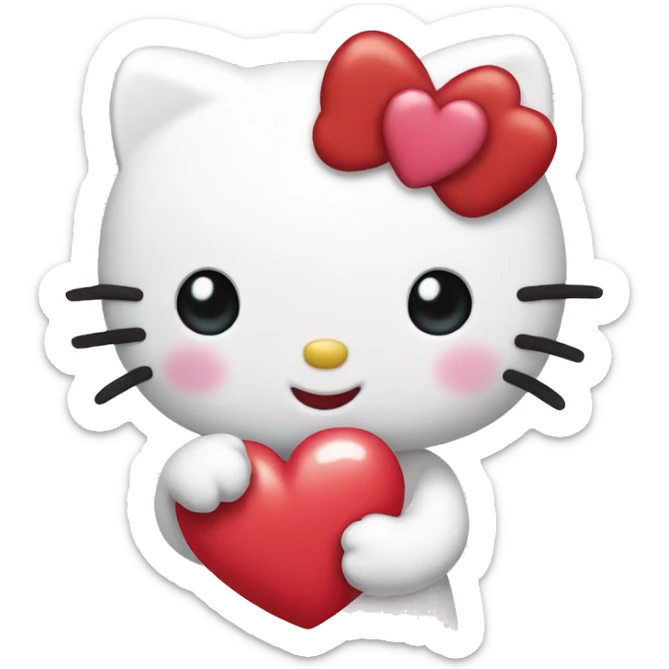 hello kitty with heart sticker