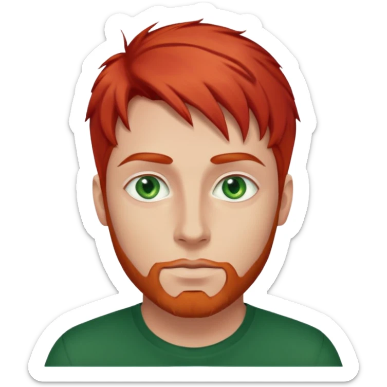 hombre de 30 anos con el pelo pelirrojo y ojos verdes sticker