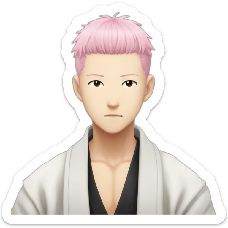 Yuji itadori, jujutsu kaisen, light pink hair sticker