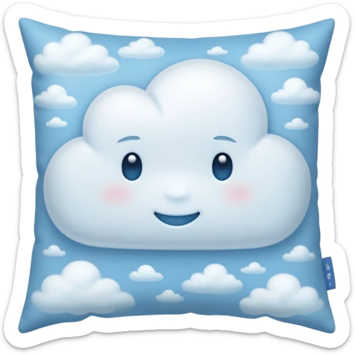 simple ethereal white pillow emoji with a gentle misty glow and faint blue highlights sticker