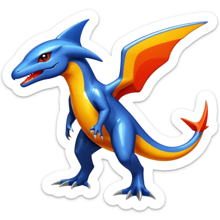 Shiny Glossy Oily Futuristic Latios-Gabite-Salandit-Helioptile-fusion (full body) sticker