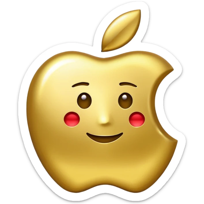 Create a yuan sign emoji in apple emoji style with gold color, no text, just the symbol. sticker