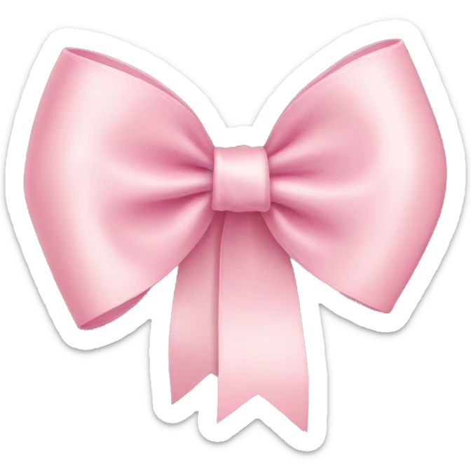 light pink ribbon bow sticker