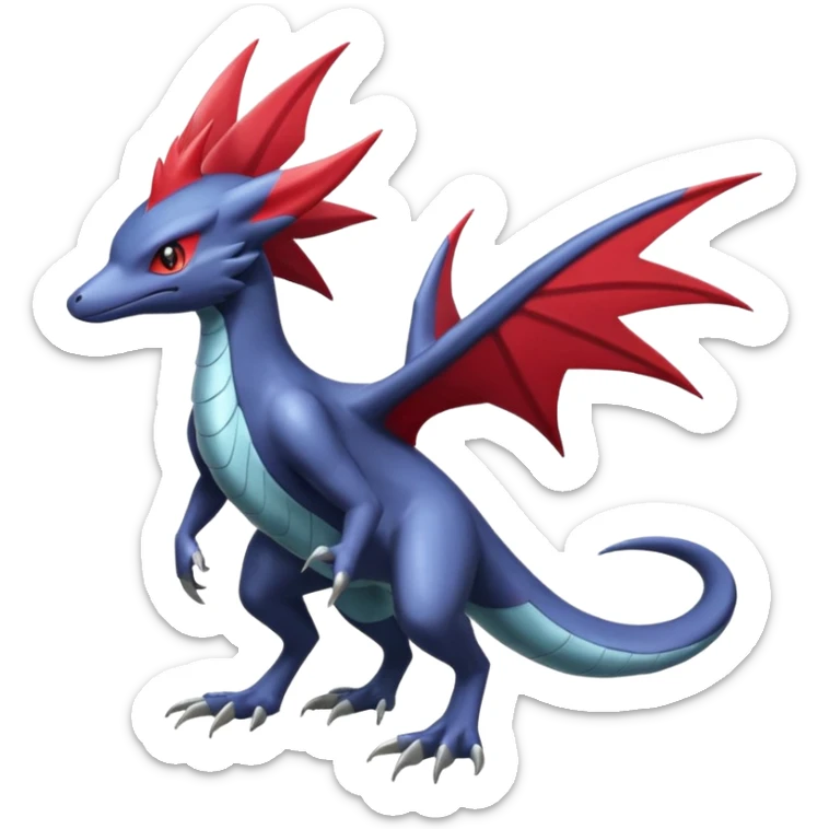 Shiny Noibat-Nargacuga-Salamence-Silvally-Fakémon-hybrid-creature (full body)  sticker