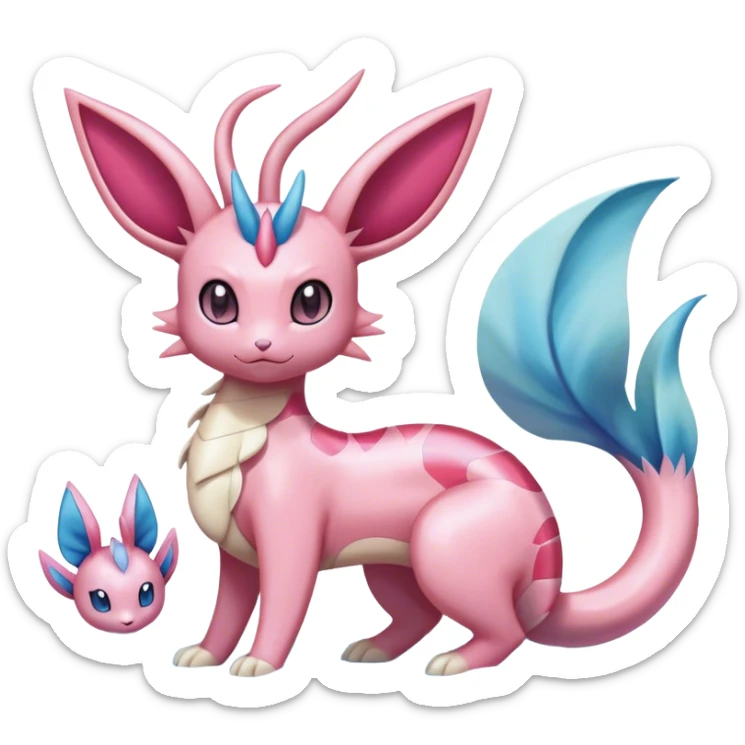 Milotic-Sylveon-Espeon-Vaporeon-Dragonair-Pokémon full body sticker
