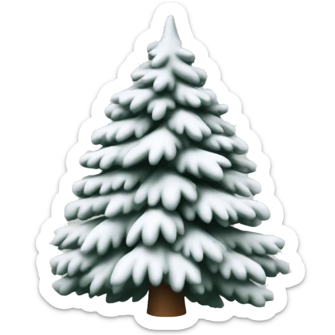 actual white fir christmas tree isolated.  sticker