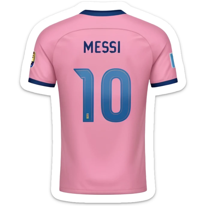 create an emoji of a pink football shirt that has MESSI 10 written on the back of it sticker