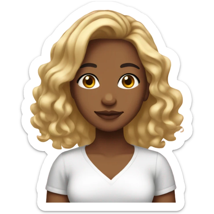 Pretty Brownskin girl with blonde hair sticker