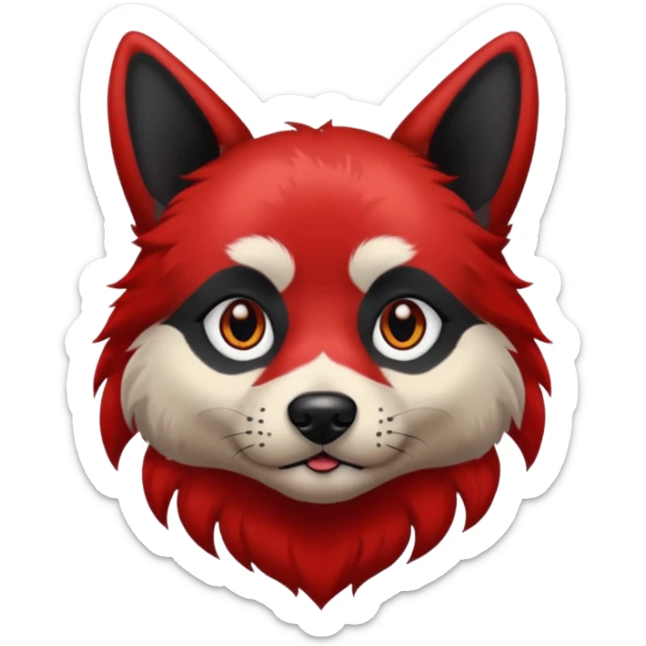 dog with very black tattoed face and red hair sticker