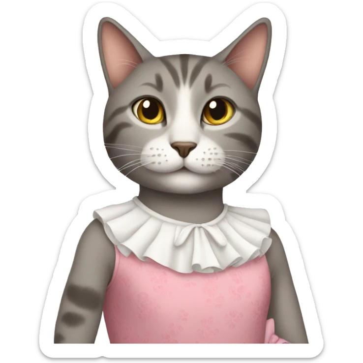 Cat wearing dress sticker