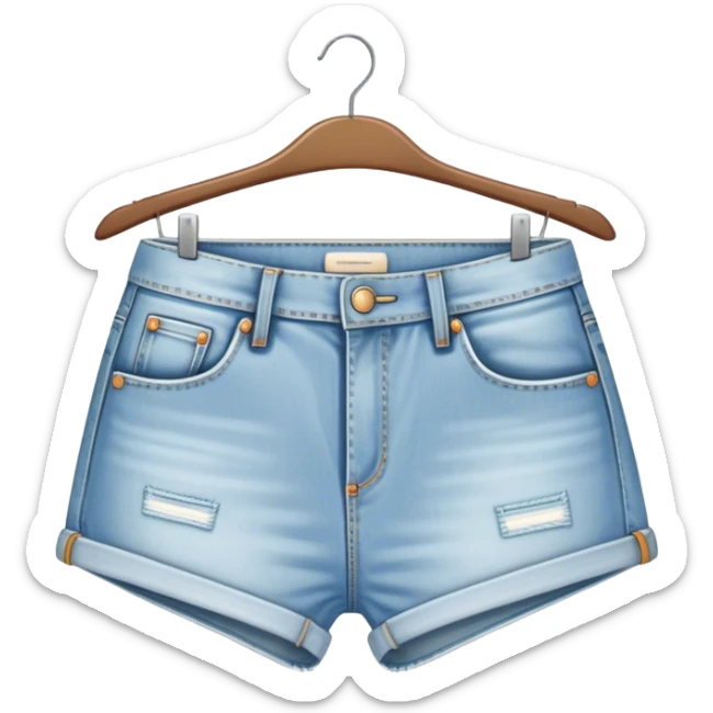 vintage light wash women's denim shorts on hanger sticker