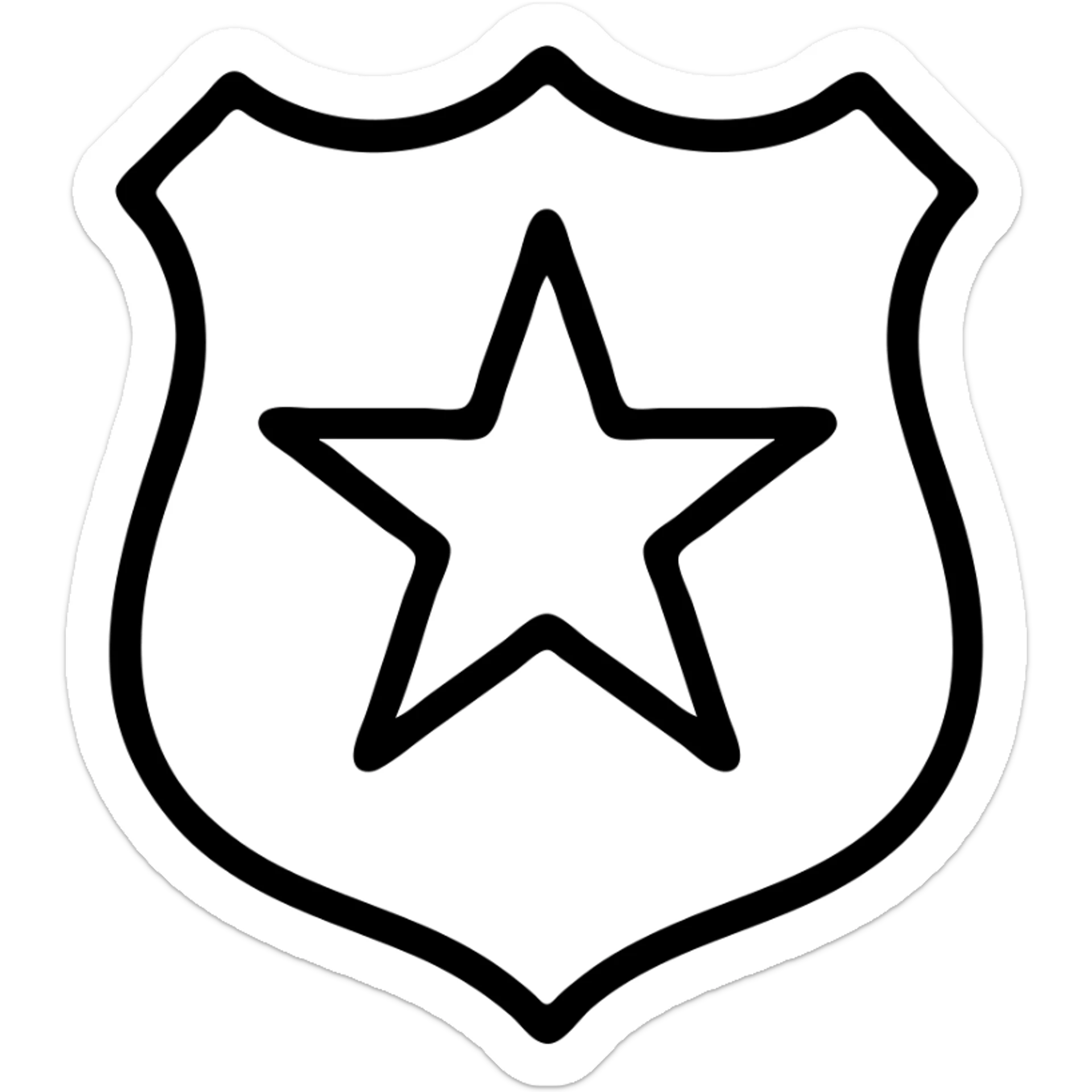 gold shield with star sheriff's deputy rank emblem American police insignia formal sticker