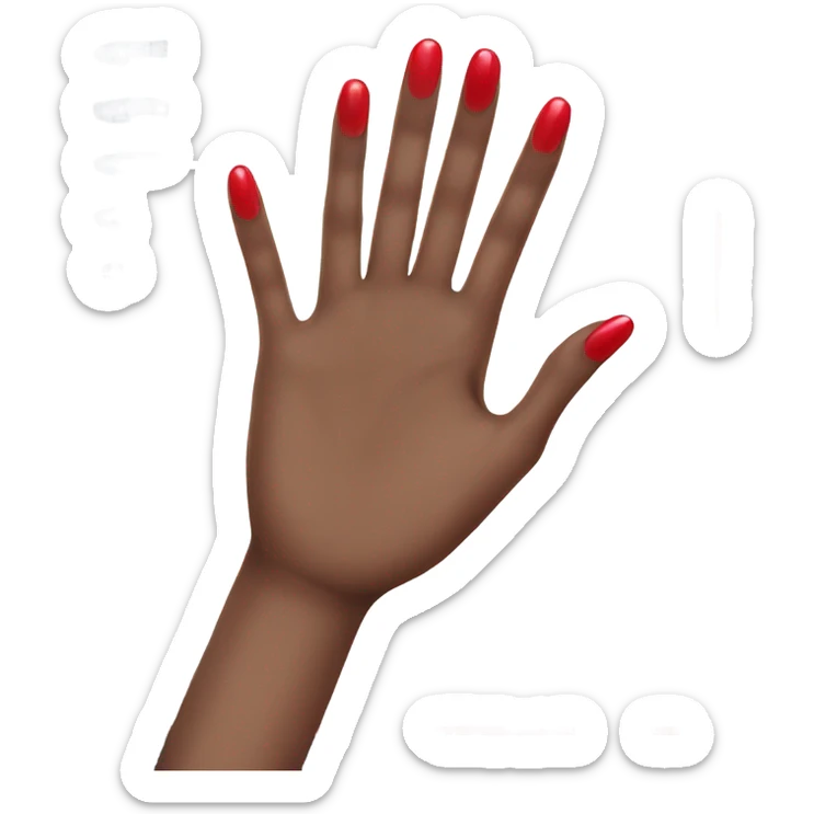 a hand with a red manicure on five fingers lies on top of a dark blue diary sticker