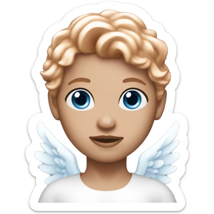 Adult Rose gold angel with white skin and blue eyes  sticker