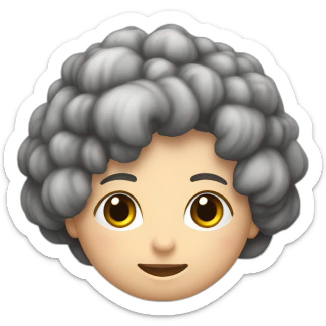 perra gigante de los Pirineos blanca hembra peluda con un moño en la cabeza sticker