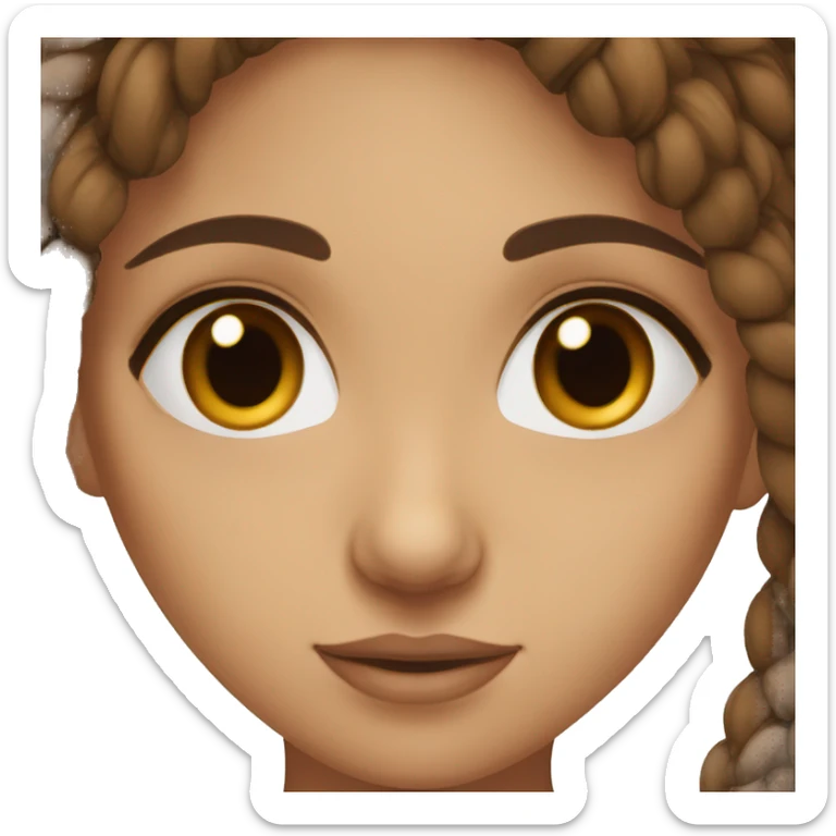 Khazajistan girl brown eyes and tied brown hair sticker