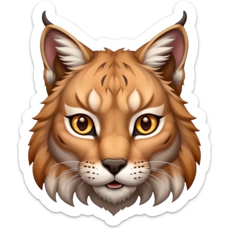 A high-resolution photo-realistic digital illustration of a majestic lynx sticker