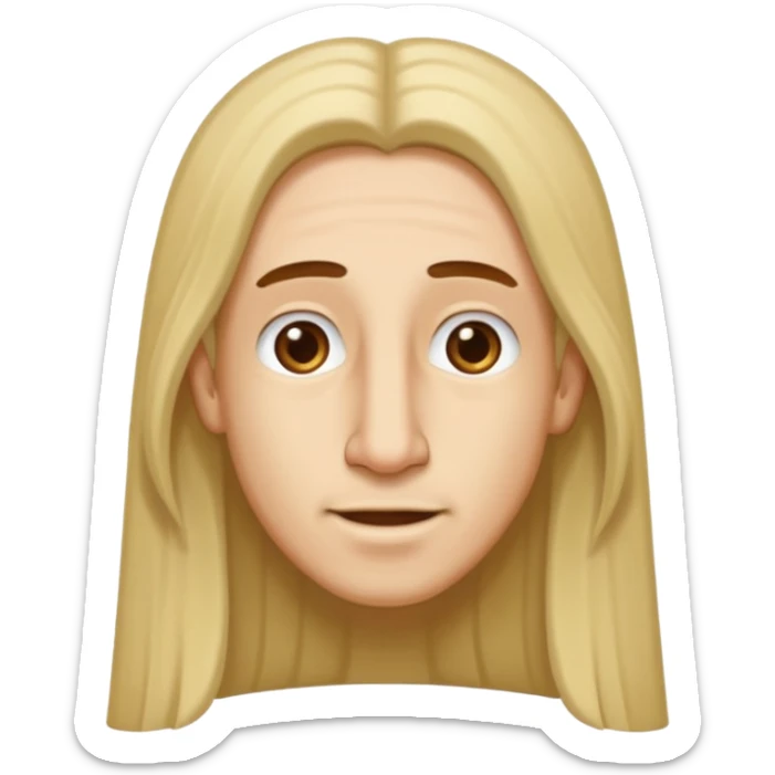 Make a emoji of a person with light skin with long nose hair that goes down like 2 inchis with long hair and with not that much hair  sticker