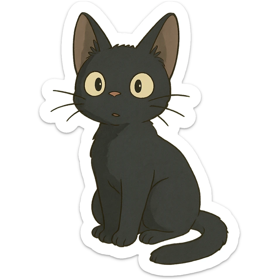 young black cat sticker