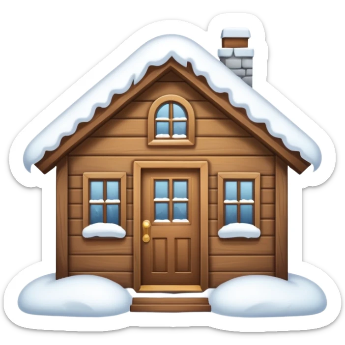 i want a house fully covered with heavy snow, not able to get out emoji. even not able to open door conditio sticker