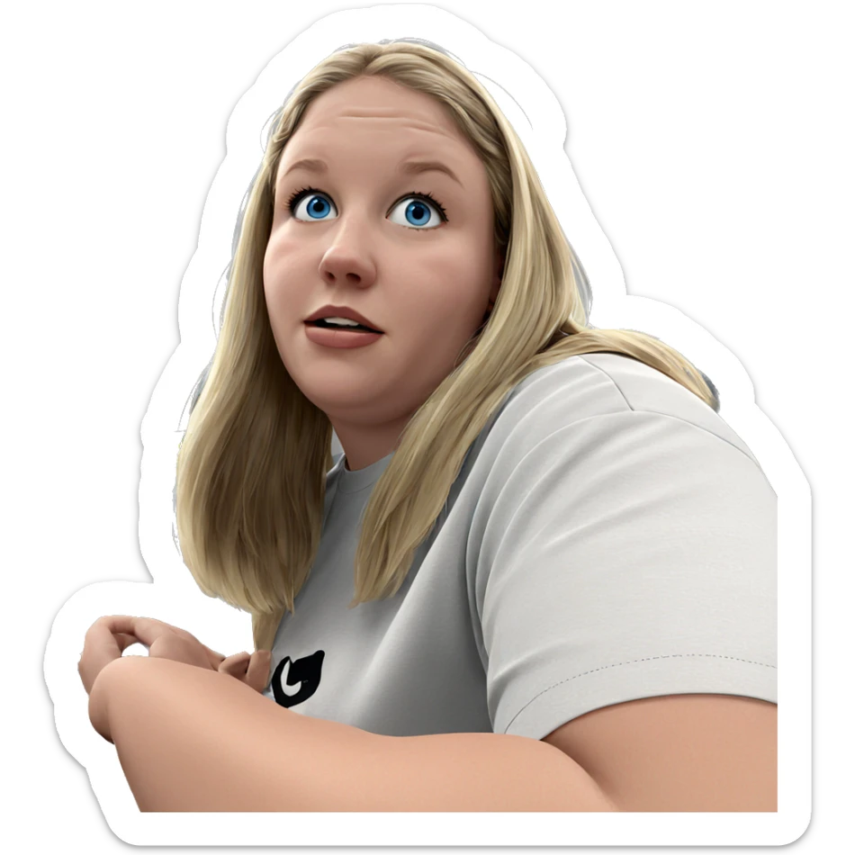 blonde girl with blue eyes sticker