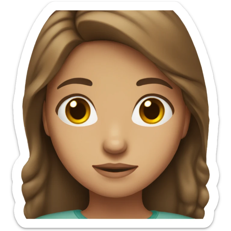 Girl with brown hair and brown eyes  sticker