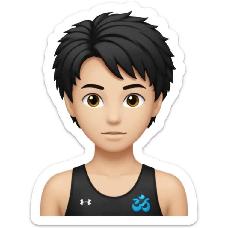 Un personnage qui a les cheveux noirs dans le côté et qui porte un maillot de l’om sticker