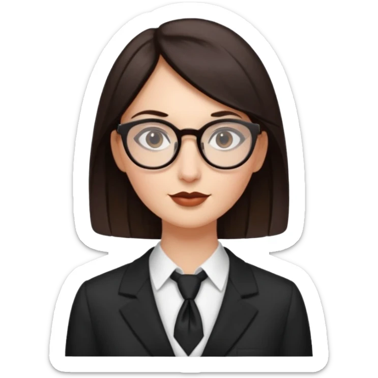 pria tinggi dengan menggunakan pakaian formal memakai kacamata bulet hidung mancung, berambut hitam namun agak coklat sticker