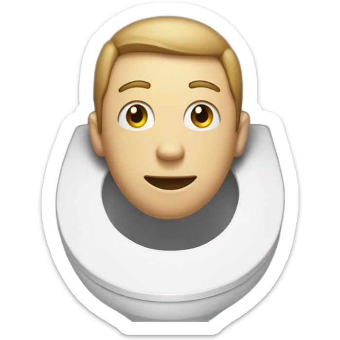 male head and neck sticking out of a toliet sticker