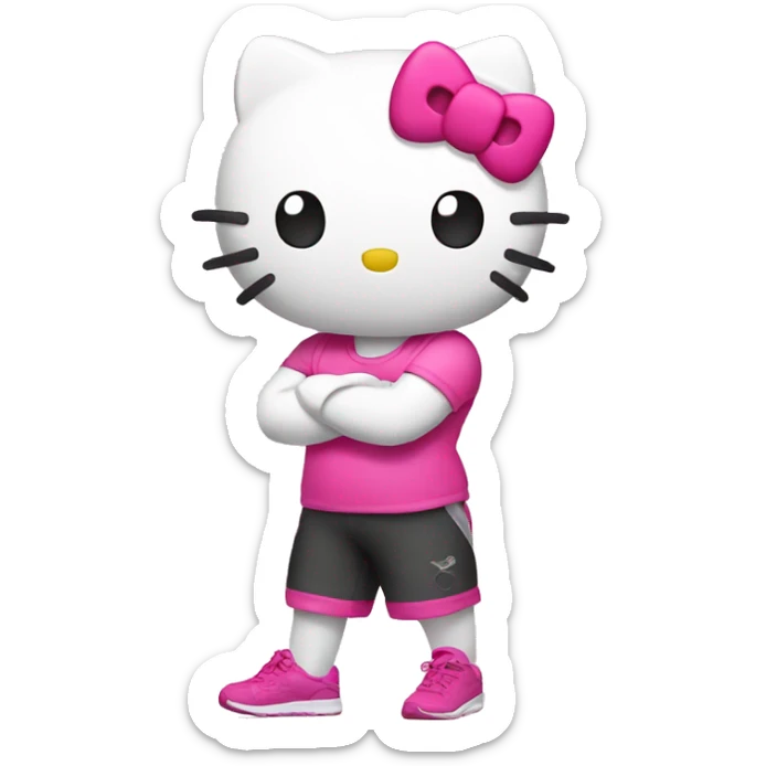 Fitness hello kitty sticker