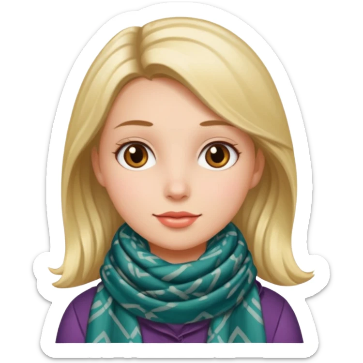 Une fille qui porte une foulare sans détails de visage  sticker