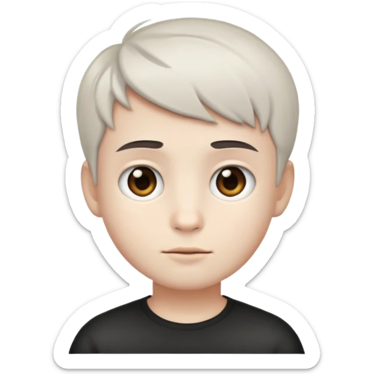 boy emoji with white skin, dark and short hair, dark eyes  sticker
