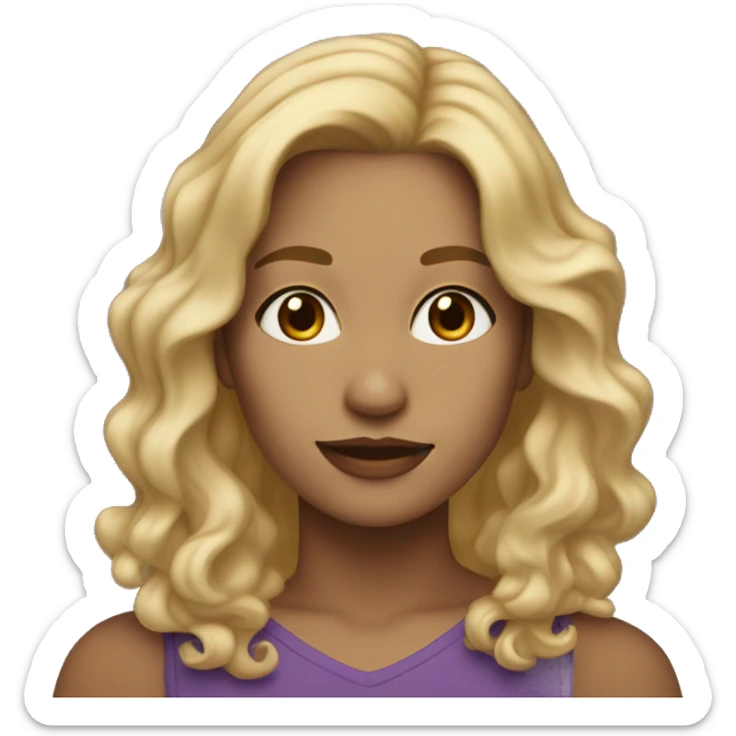34 year old women with wavy blonde hair shoulder length hair and hazel eyes, and sticker