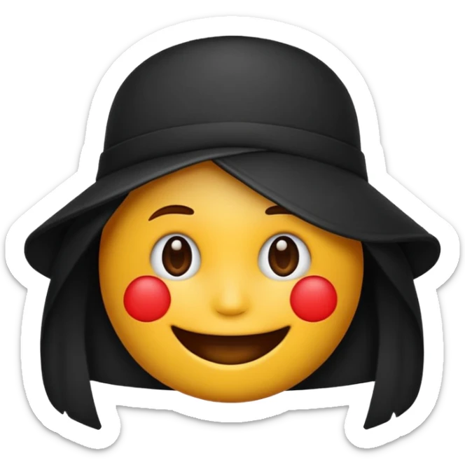 Quiero un emoji con una gorrita negra con las letras CH en color rojo sticker