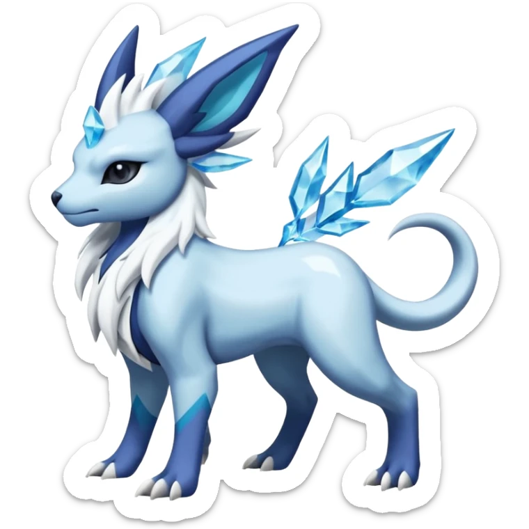 Snowy Flakey Scaly Absol-Glaceon-Suicune-Amaura-Dialga-fusion sticker
