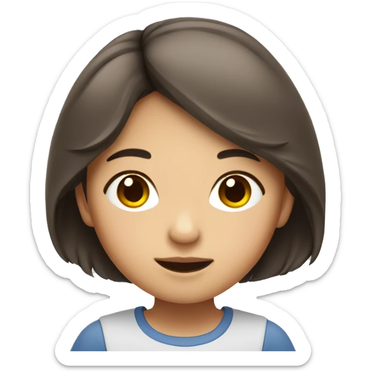 Asian girl with brown hair grow up in Australia  sticker