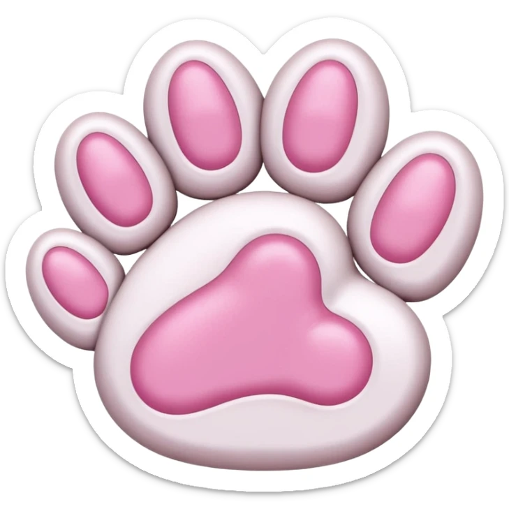 cat paw, cute feline foot with pink paw pads sticker