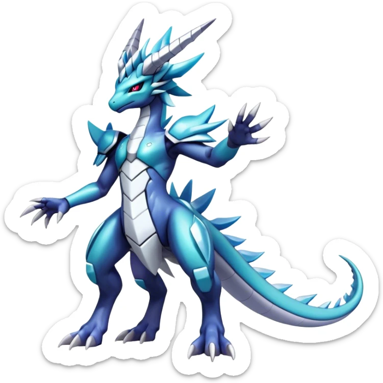  Cool Edgy Shiny Godly Ethereal Digimon-Suicune-Dialga-Kyurem-Reptile full body sticker
