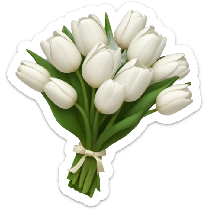 white tulip bouquet  sticker