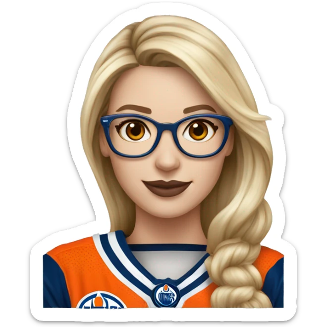 Edmonton oilers nhl no eye glasses female fan sticker