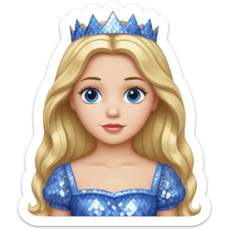 Princess Dorothy Gale from Oz with long blonde hair, periwinkle sequin outfit sticker