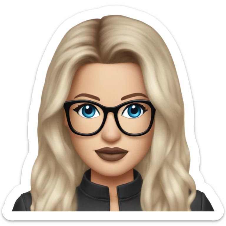 Photo Realistic khloe kardashian stylish pink hair BLUE eyes and glasses elegant  sticker