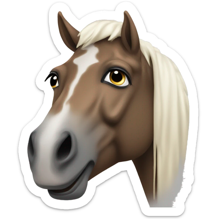 Alazán horse with a white stain in the middle of the face  sticker