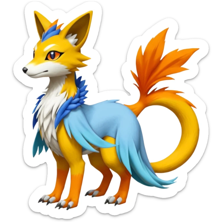 Meloetta-Vernid-Trico-Renamon-Sergal-Pokémon-Digimon-Fakémon-fusion-hybrid-creature sticker