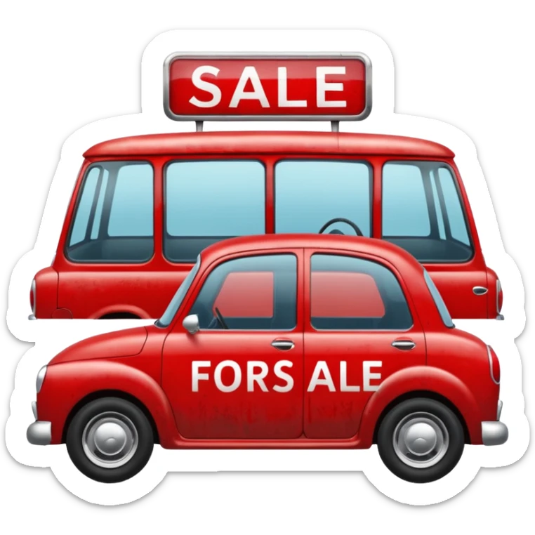 a car with a big capital letters for sale sign painted onto the window sticker