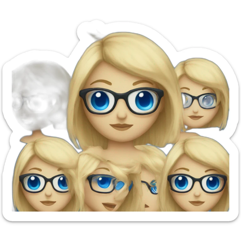 blond-girl-short-hair-and-curtain-fringe-with-blue-eyes-and-glasses sticker