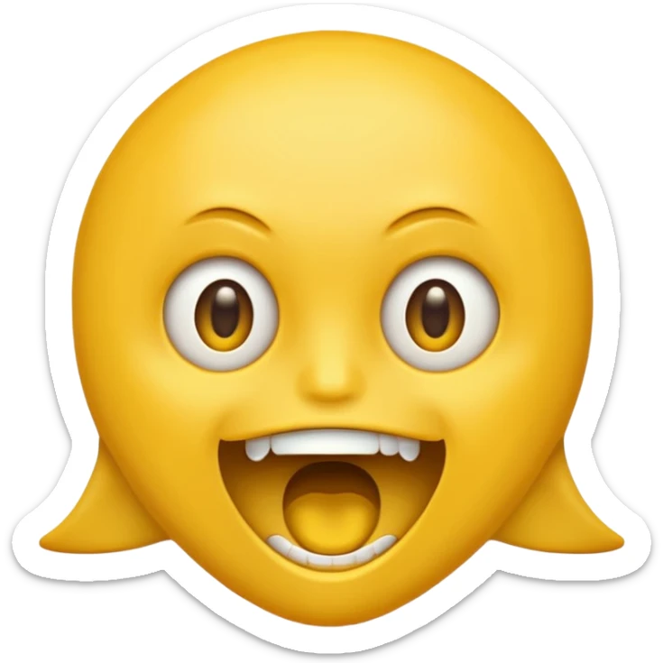 a face with a large opened mouth in emoji of whatsapp style (yellow), not humanized. The ones you generate are strange sticker