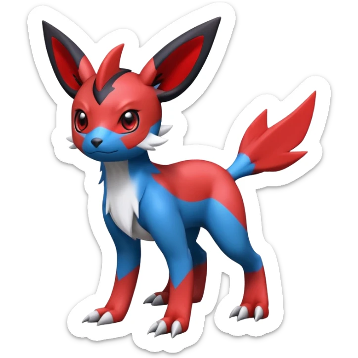  Cute Guilmon-Latias-Umbreon-Fakémon-hybrid-creature (full body)  sticker