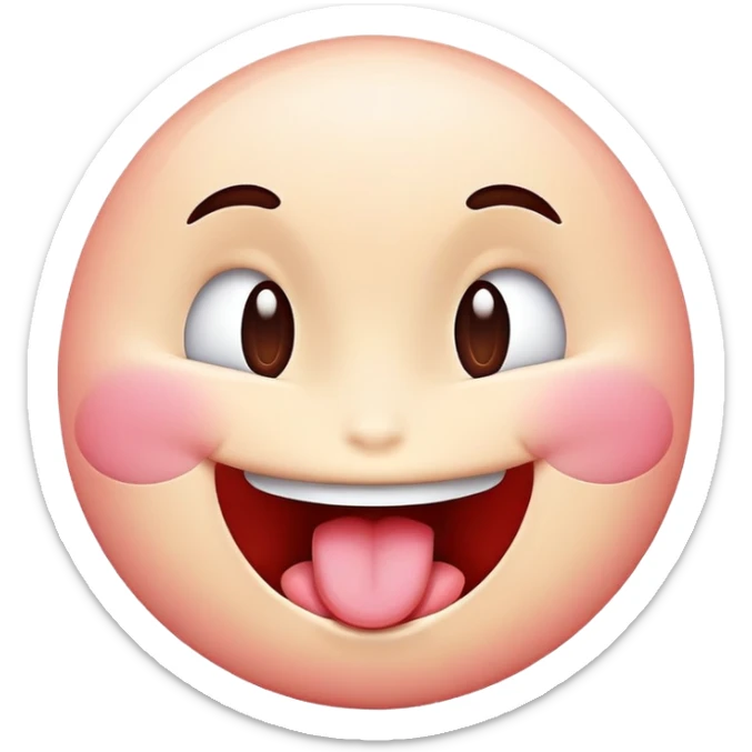 Make a new emoji combining da smile of “😁” the rosy cheeks of “😊” and the tongue of “😛” sticker